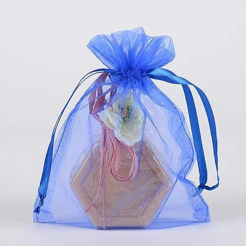 Royal Blue - Organza Bags - ( 6x15 Inch - 10 Bags )