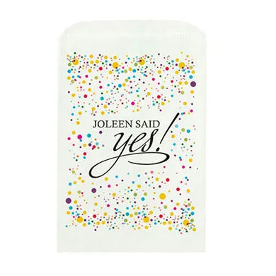 SHE SAID YES! PRINTED FLAT POCKET GOODIE BAG