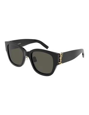 Square Monogram Unisex Sunglasses, Black/Grey