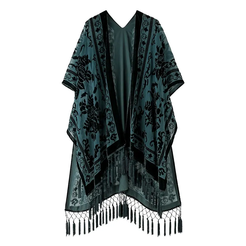 Stevie's Boho Tassel Velvet Kimonos