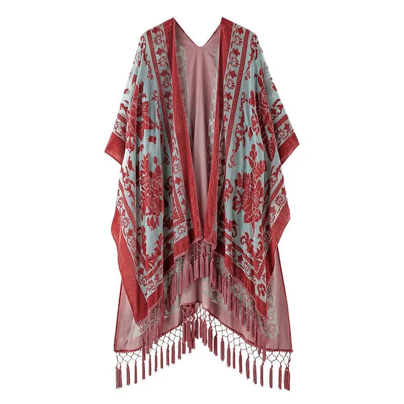 Stevie's Boho Tassel Velvet Kimonos