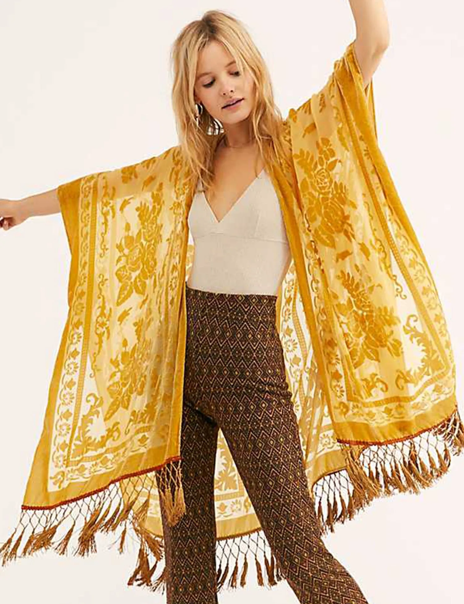 Stevie's Boho Tassel Velvet Kimonos