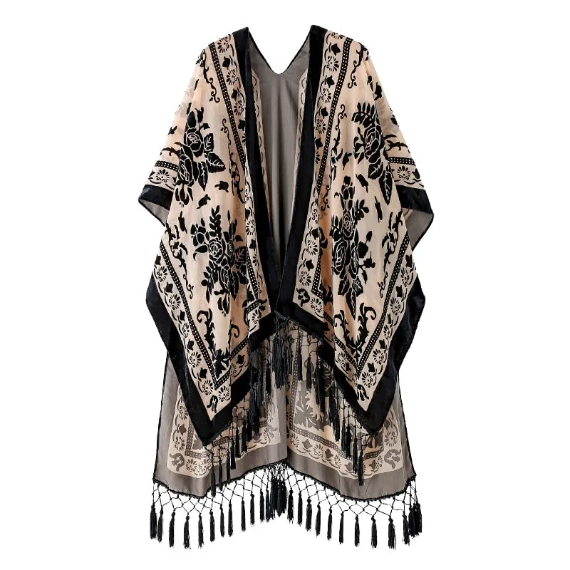 Stevie's Boho Tassel Velvet Kimonos