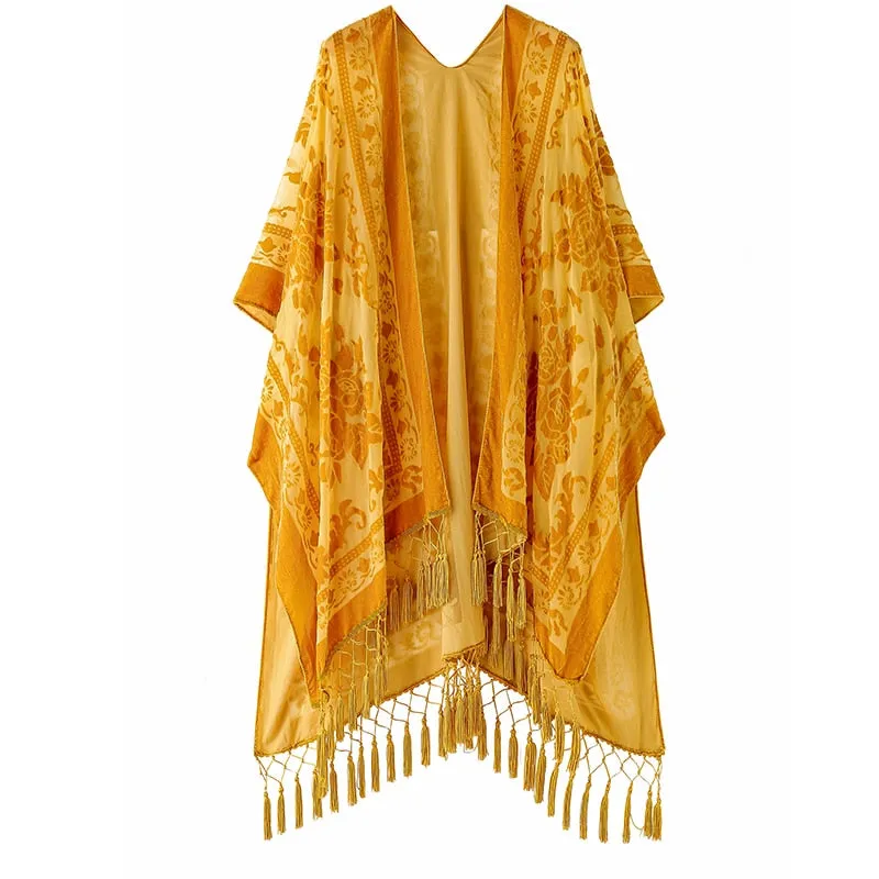 Stevie's Boho Tassel Velvet Kimonos