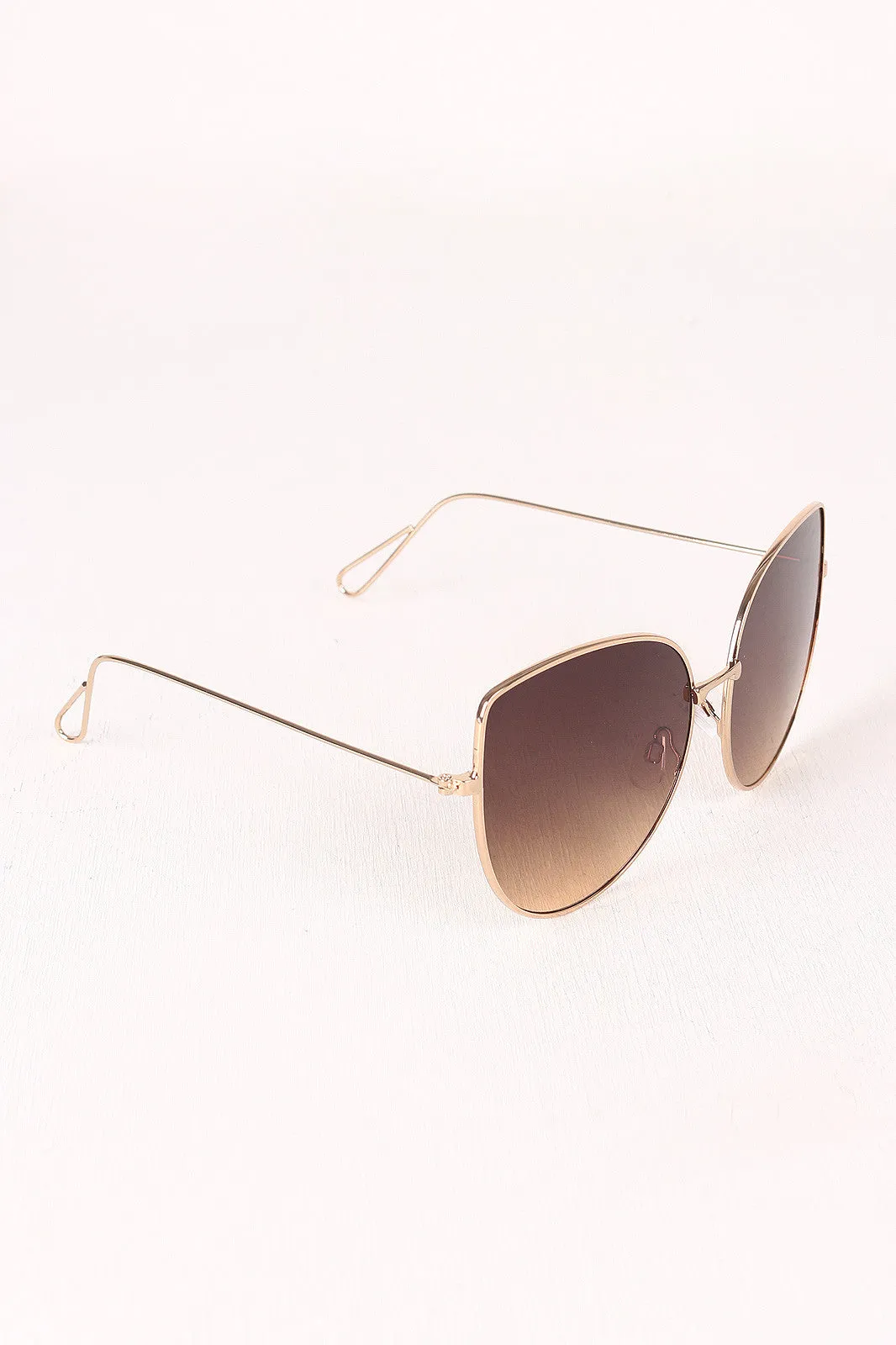 Translucent Lens Wire Framed Cat Eye Sunglasses