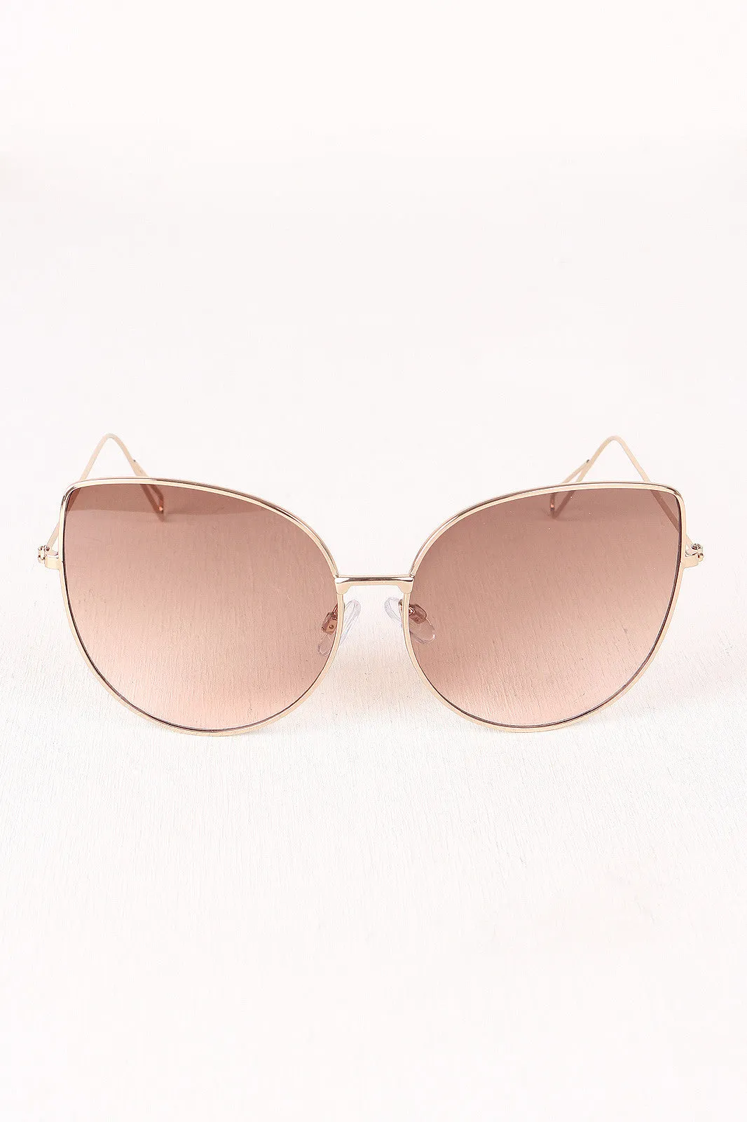 Translucent Lens Wire Framed Cat Eye Sunglasses