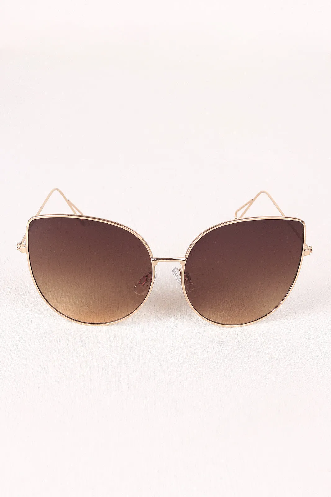 Translucent Lens Wire Framed Cat Eye Sunglasses