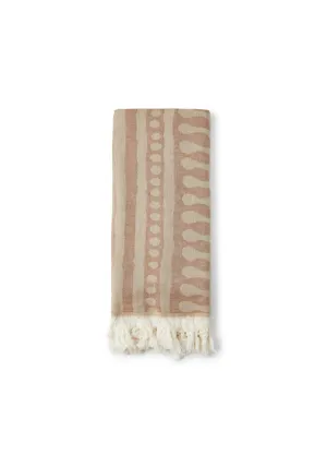 Two Tone Stripe Turkish Towel - Brown