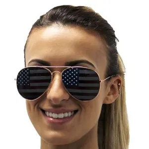 Womens USA Flag Lens Aviator Sunglasses